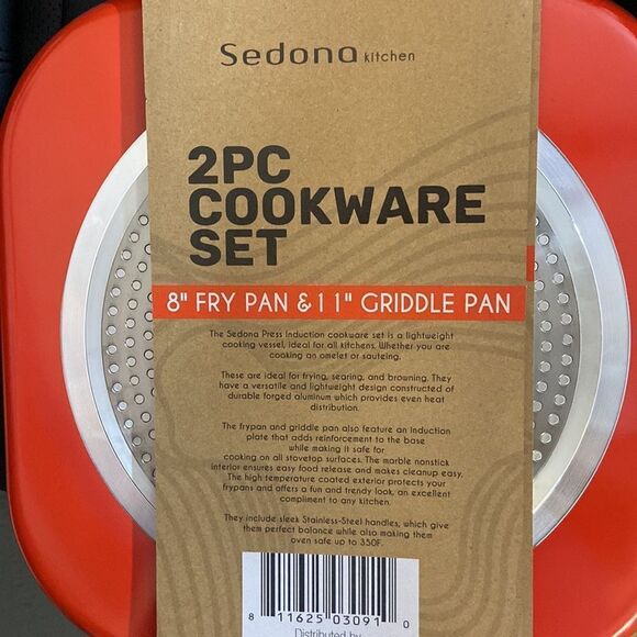 Sedona Forged Aluminum 8" Fry Pan and 11" Griddle Pan 2-PIECE Cookware S… - Picture 6 of 6